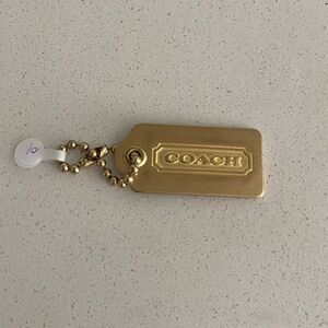 Coach M/L Brass Hang tag Bag charm keychain FOB